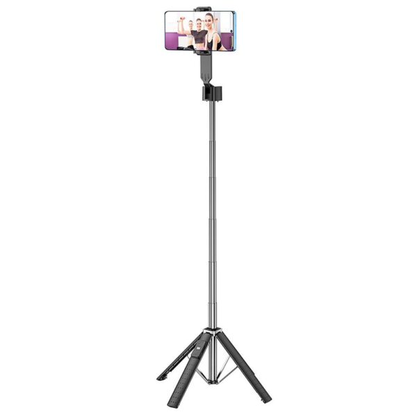 HOCO selfie stick with bluetooth remote control fourpod K18 black – Bild 3