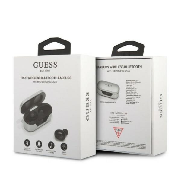 Bluetooth Earphones Stereo TWS GUESS Digital BT5 Classic with docking station / grey (GUTWST31EG) – Bild 3