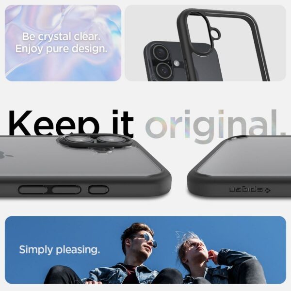 SPIGEN case ULTRA HYBRID for IPHONE 16 matte black – Bild 4