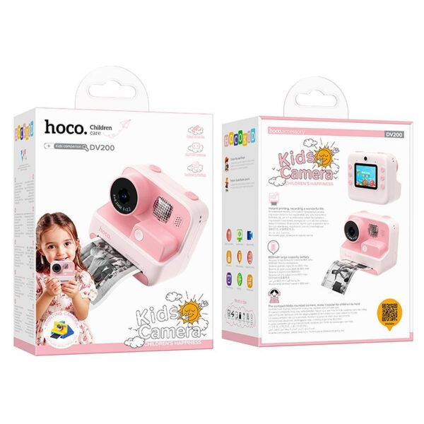 HOCO digital kids camera with printer DV200 pink – Bild 4