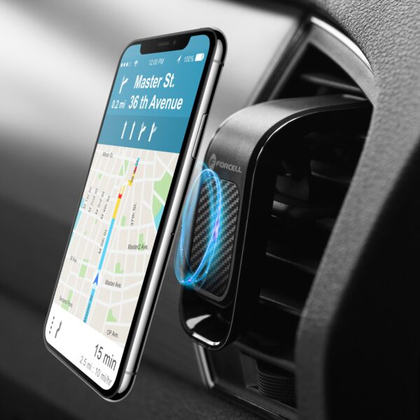FORCELL car holder for smartphone CARBON B060 magnetic to air vent – Bild 3