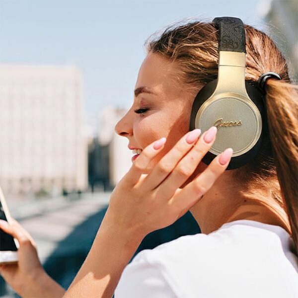 GUESS wireless headphones bluetooth GUBH604GEMK (4G Script) black – Bild 4