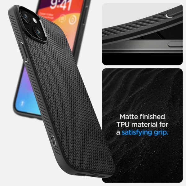 SPIGEN case LIQUID AIR for IPHONE 15 matte black – Bild 5