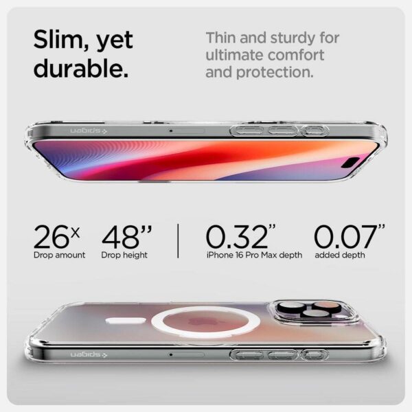 SPIGEN case ULTRA HYBRID "T" MAG compatible with MagSafe for IPHONE 16 Pro Max white – Bild 3