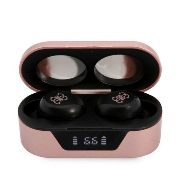 Bluetooth Earphones Stereo TWS GUESS Digital BT5 Classic with docking station / pink (GUTWST31EP) – Bild 2