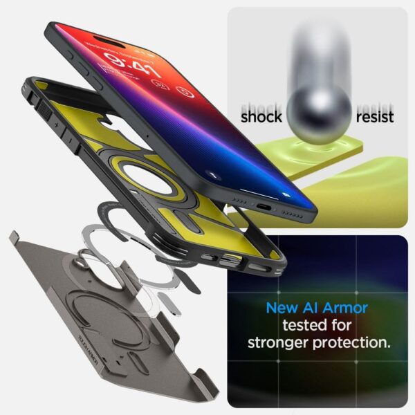 SPIGEN case TOUGH ARMOR MAG compatible with MagSafe for IPHONE 16 gunmetal – Bild 2