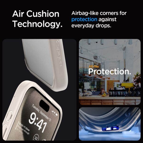 SPIGEN case ULTRA HYBRID for IPHONE 15 Pro Max natural titatnium – Bild 5