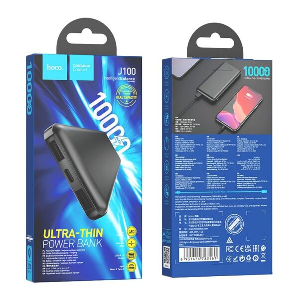 HOCO powerbank 10 000 mAh 2,1A J100 black – Bild 2