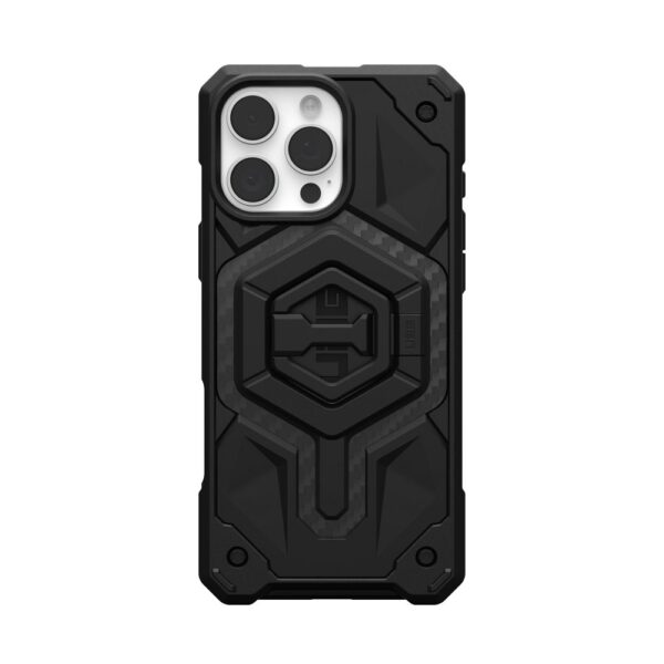 Case (UAG) Urban Armor Gear Monarch Pro MagSafe Bundle and Magnetic Ring Stand for IPHONE 16 Pro Max compatible with MagSafe carbon fiber / black – Bild 4