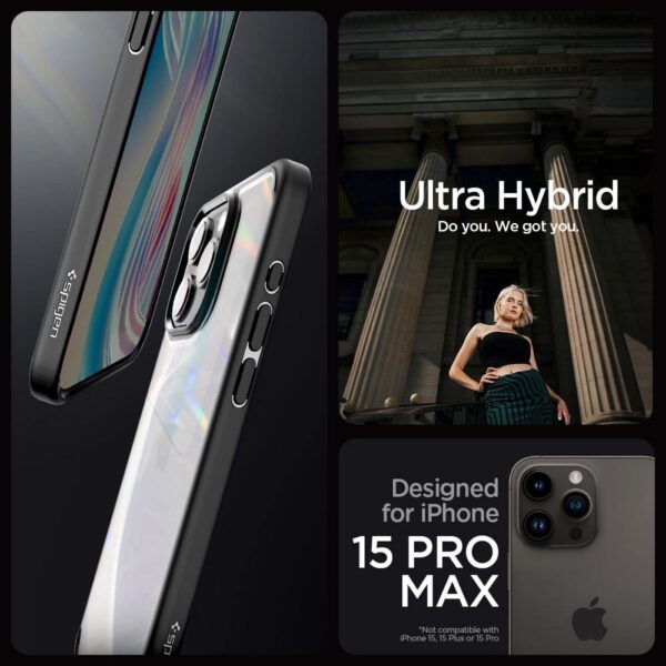 SPIGEN case ULTRA HYBRID for IPHONE 15 Pro Max matte black – Bild 3
