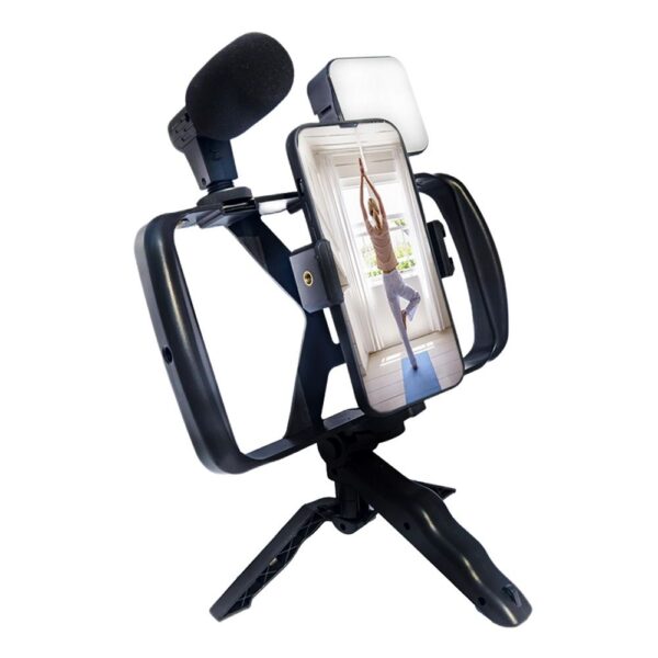 Combo selfie with tripod for live broadcast with LED flash and micro and remote control TL-49T – Bild 2