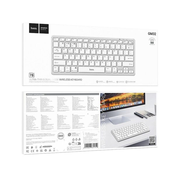 HOCO wireless keyboard QWERTY GM32 silver – Bild 3