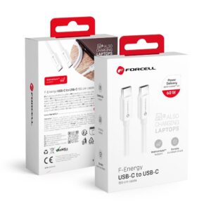 FORCELL F-ENERGY C338 cable Type C to Type C PD QC4.0 3A 60W 1,5 m white