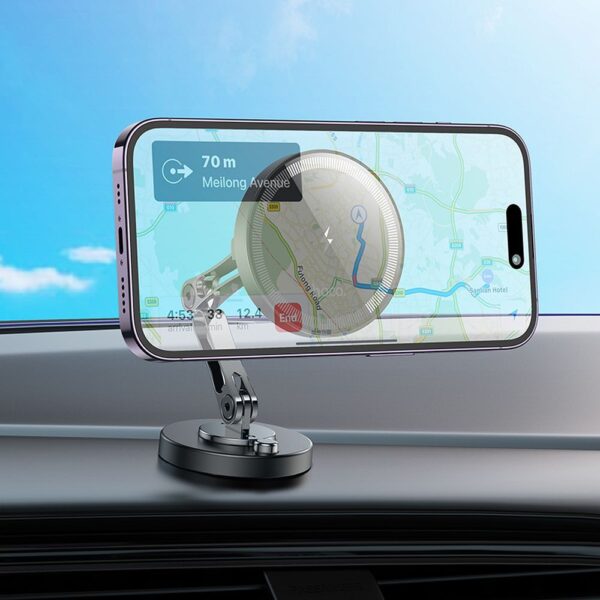 HOCO car holder with wireless charging for center console compatible with MagSafe 15W HW26 black – Bild 3