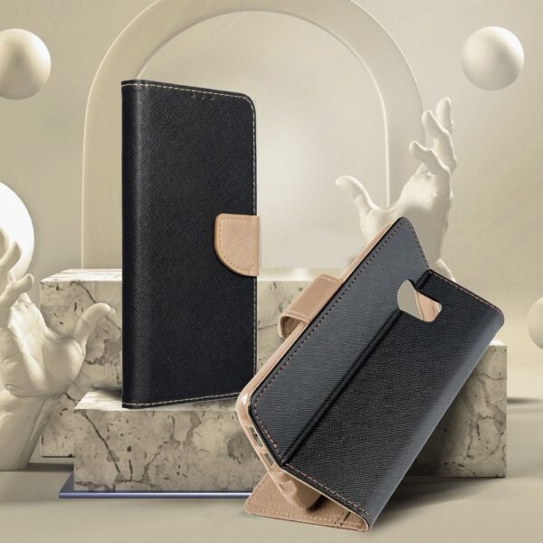 FANCY Book case for SAMSUNG A72 LTE ( 4G ) black / gold – Bild 4