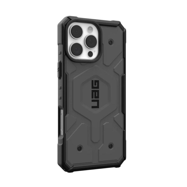 Case (UAG) Urban Armor Gear Pathfinder compatible with MagSafe for IPHONE 16 Pro Max silver – Bild 4