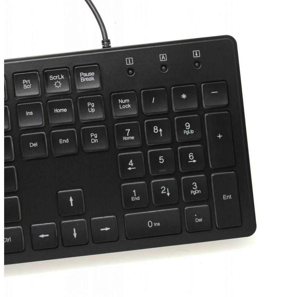 ART wire keyboard USB A QWERTY with light slim AK-20 black – Bild 3