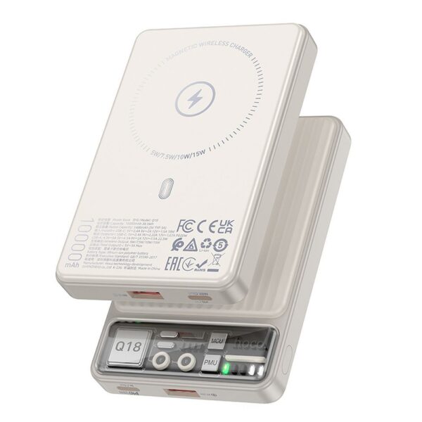 HOCO powerbnk 10 000 mAh compatble with MagSafe PD QC3.0 3A 22,5W Q18 white