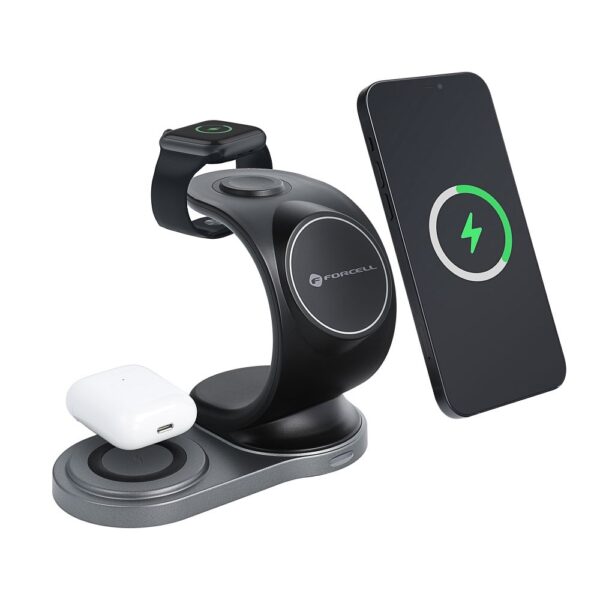 FORCELL F-ENERGY Sail Mag wireless charger 3in1 compatible with MagSafe Qi 15W black – Bild 5