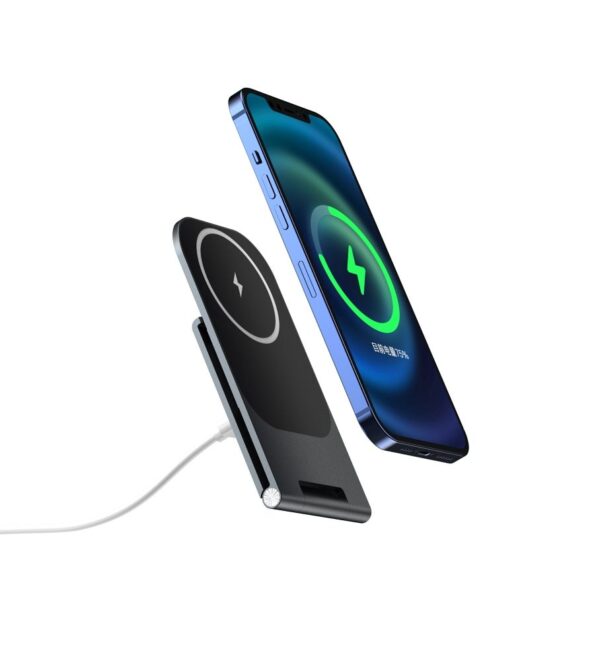 VEGER desk stand with wireless charger compatible with MagSafe 2A 15W Y56 black – Bild 4