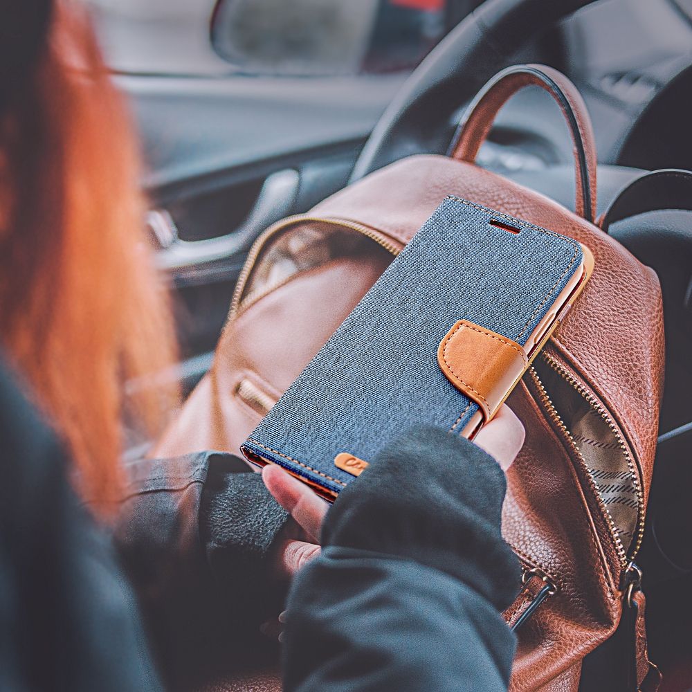 CANVAS Book case for SAMSUNG S10 Plus navy blue – Bild 5