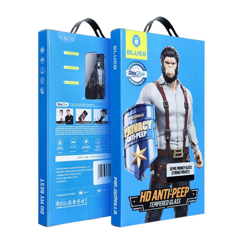 5D Mr. Monkey Glass - Apple iPhone 14 Pro Max black (Strong Privacy) – Bild 2