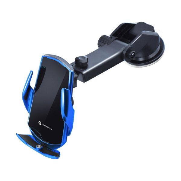 FORCELL car holder with wireless charging automatic sensor + magnetic adapters HS1 15W blue – Bild 2