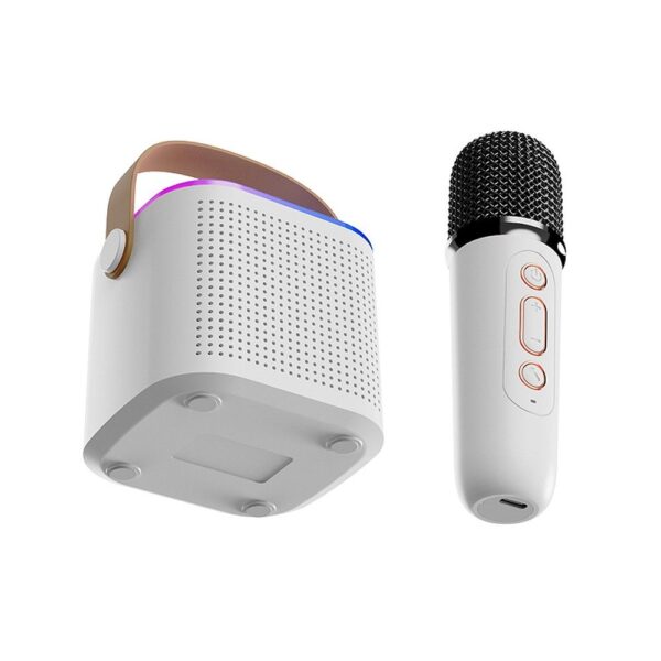 Speaker bluetooth Mini + wireless microphone LED Y1 white – Bild 5