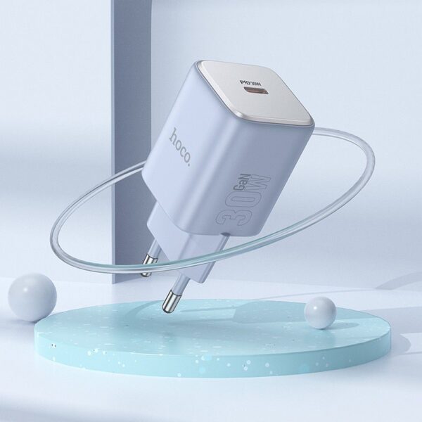 HOCO charger Type C PD QC 30W GaN N43 ice blue – Bild 3