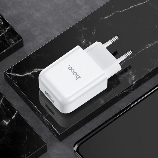 HOCO travel charger USB A + cable USB A to Type C 2.1A N2 white – Bild 3