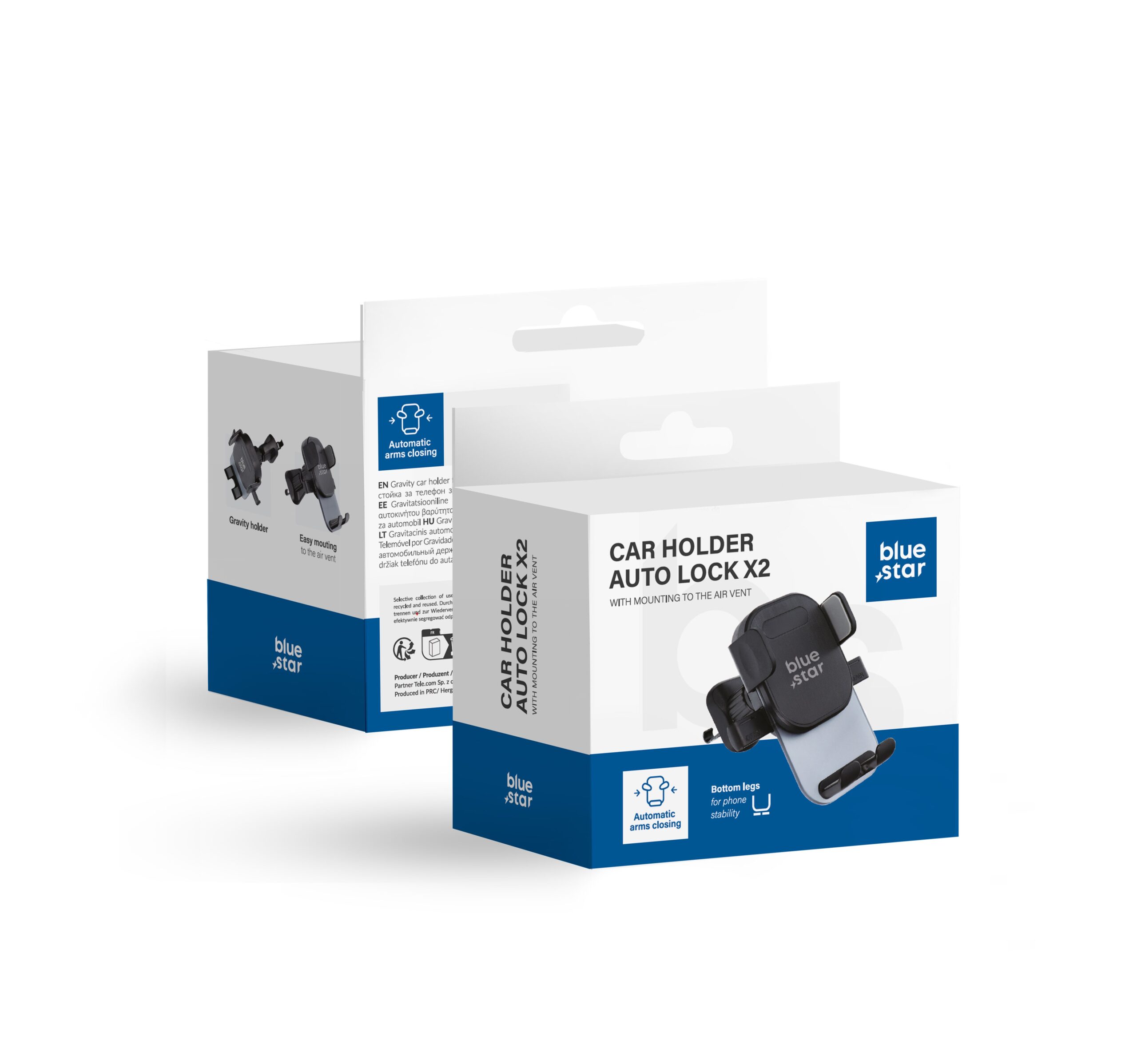 BLUE STAR AUTO LOCK X2 air vent car holder black