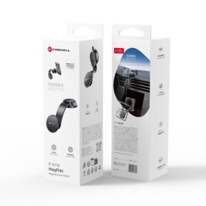 FORCELL F-Grip MagFlex car holder for phone to windshield/center console compatybile with MagSafe black