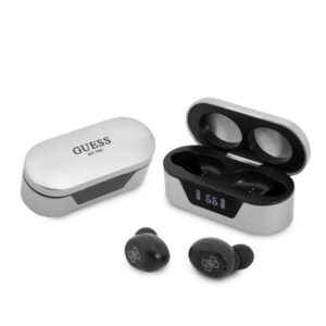 Bluetooth Earphones Stereo TWS GUESS Digital BT5 Classic with docking station / grey (GUTWST31EG)