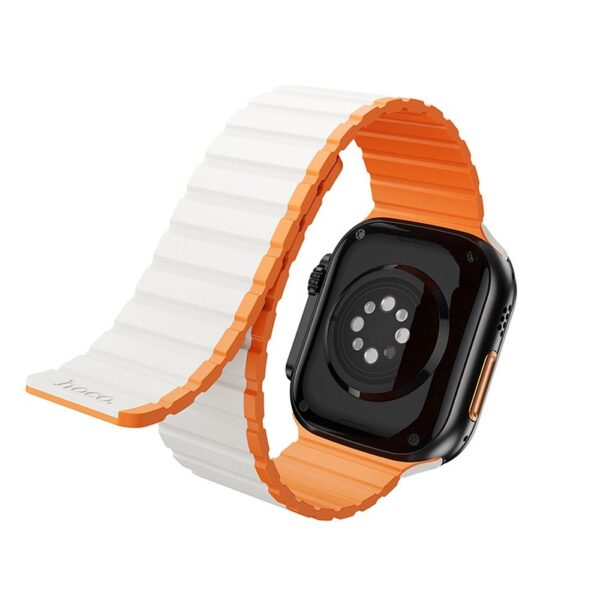 HOCO strap for Apple Watch 42 / 44 / 45 / 49 mm AS102 starlight with orange – Bild 4