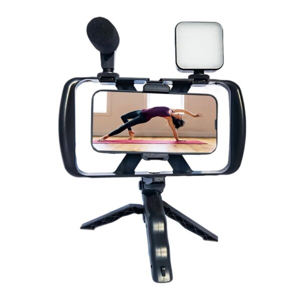 Combo selfie with tripod for live broadcast with LED flash and micro and remote control TL-49T – Bild 3