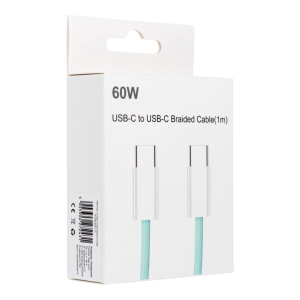 Cable Type C to Type C PD QC3.0 3A 60W C263 1 m green – Bild 2