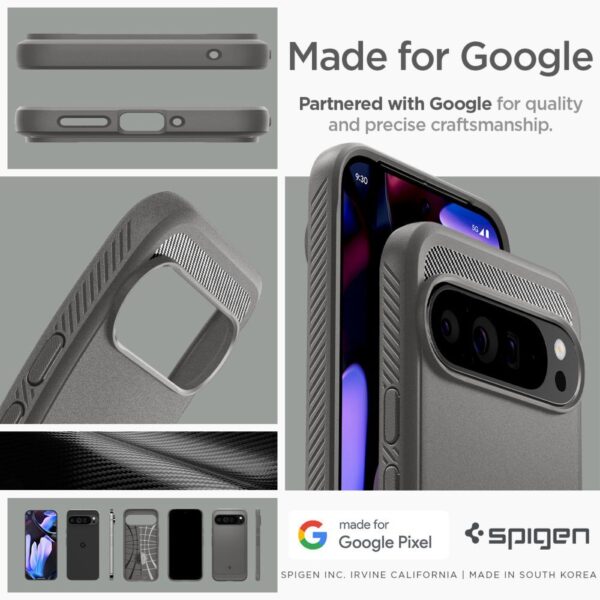 Case SPIGEN case RUGGED ARMOR for GOOGLE Pixel 9 Pro XL marble grey – Bild 2