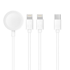 Cable 3in1 Type C to 2 x Lightning / Apple Watch 3W 2A C3168 1,2 m white