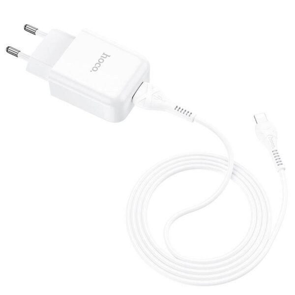 HOCO travel charger USB A + cable USB A to Lightning 2A N2 white – Bild 3