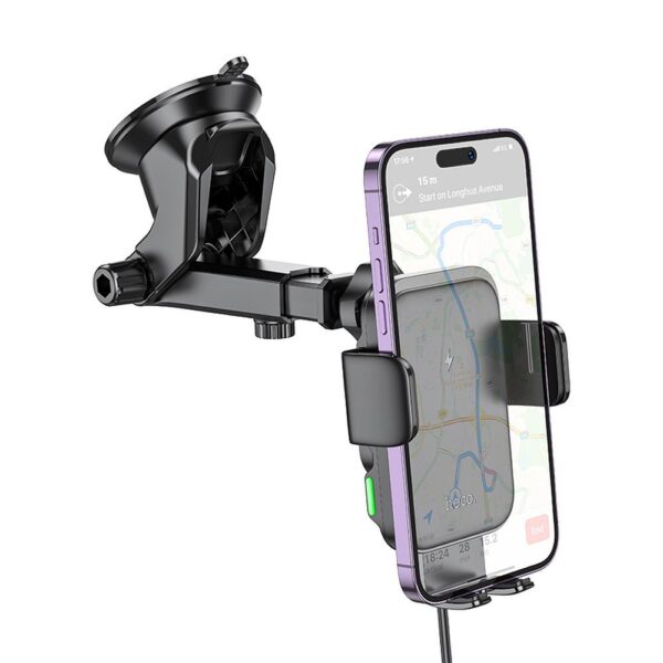 HOCO car holder with wireless charging for windshield / center console 15W HW11 black – Bild 5