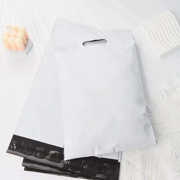 Courier foil bags with handle 350 x 460 mm + 70 mm handle RC090 50 pcs white – Bild 3