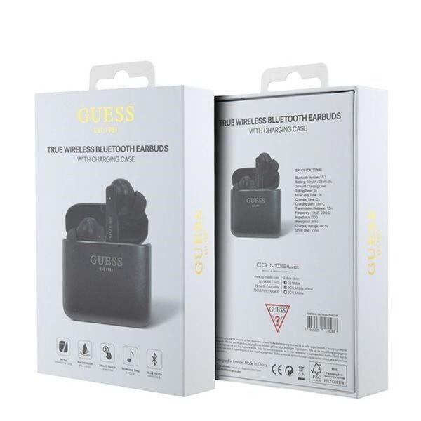 GUESS wireless earphones bluetooth TWS + docking station GUTWSSU20ALEGK (Printed Logo) black – Bild 4