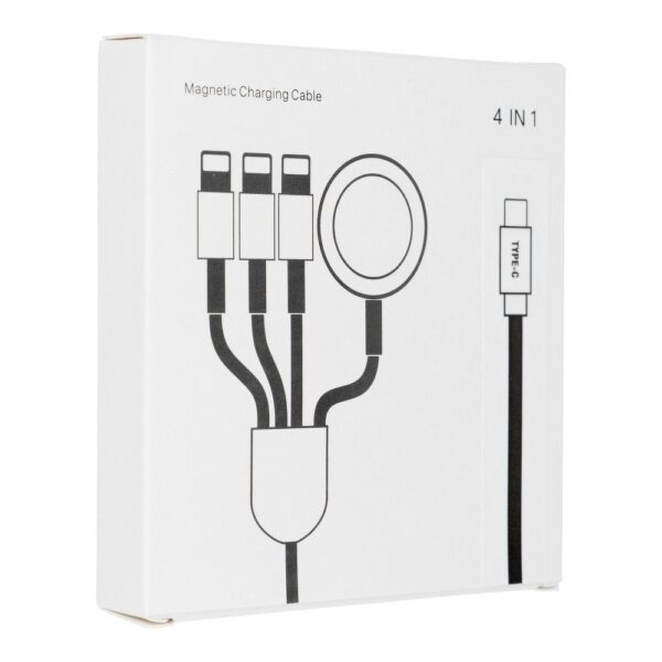 Cable 4w1 Type C to Lightning / Type C / Micro USB / Apple Watch 3W 2A C3186 1,2 m white – Bild 2
