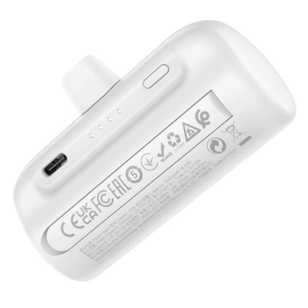 HOCO powerbank 5 000 mAh with built-in connector Lightning 2A J106 white – Bild 5
