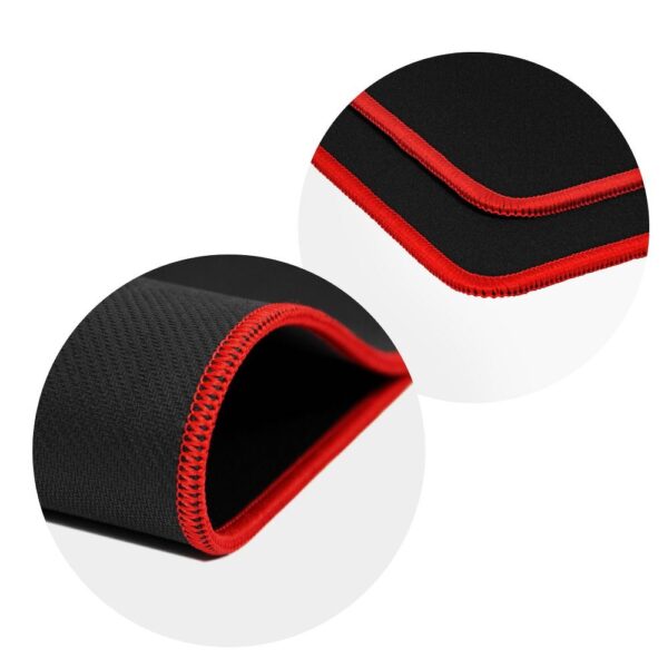 Gaming mousepad 300 x 240 x 3 mm black with red stitching – Bild 2