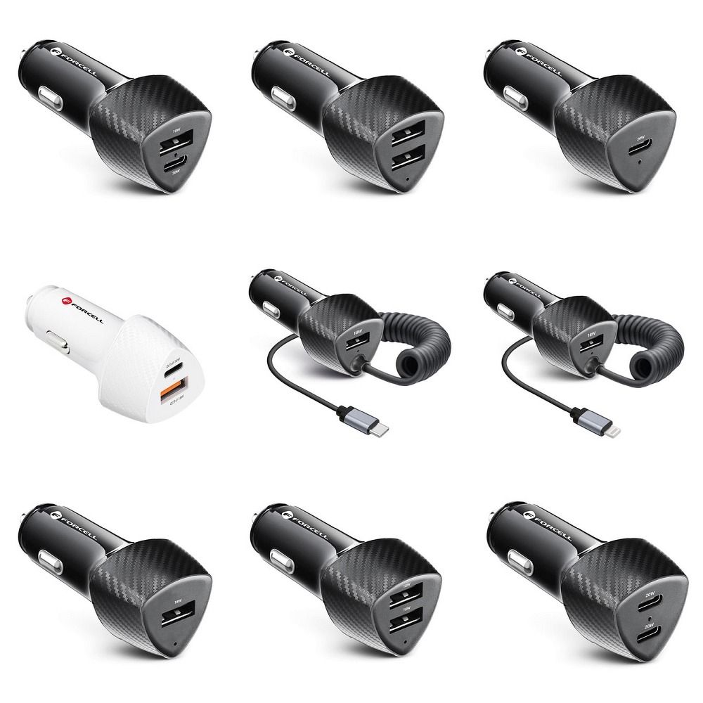 FORCELL CARBON car charger Type C 3.0 PD20W + Type C 3.0 PD20W CC50-2C black (Total 40W) – Bild 4
