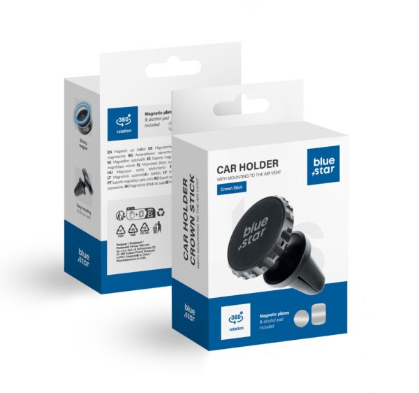 BLUE STAR CROWN MAGNETIC air vent car holder black