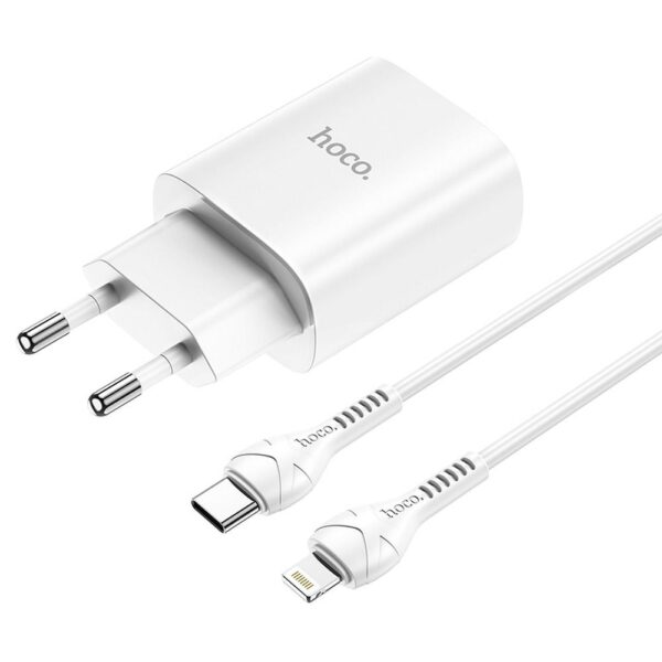 HOCO travel charger Type C + cable Type C to Lightning PD 20W N14 white – Bild 2
