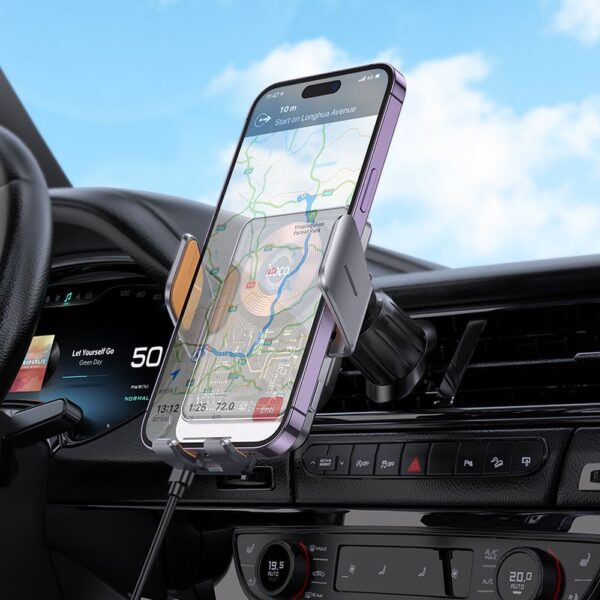 HOCO car holder with wireless charging for air vent 15W HW7 gray – Bild 5