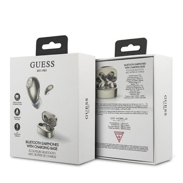 Bluetooth Earphones Stereo TWS GUESS V5.0 4H MUSIC TIME with docking station gold ( GUTWSJL4GGO ) – Bild 2